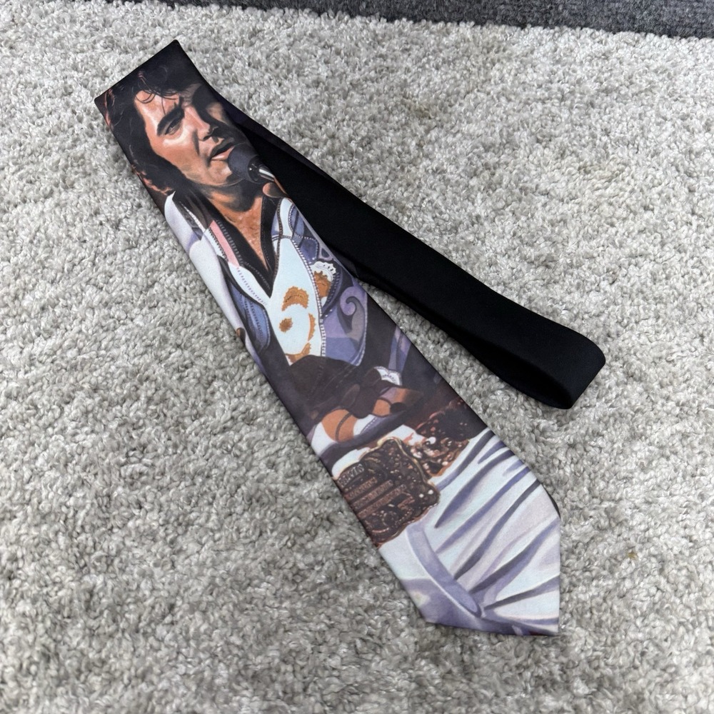 Vintage Ralph Marlin Elvis Presley Men's Polyester Tie Necktie 1992 (3.25"x55")